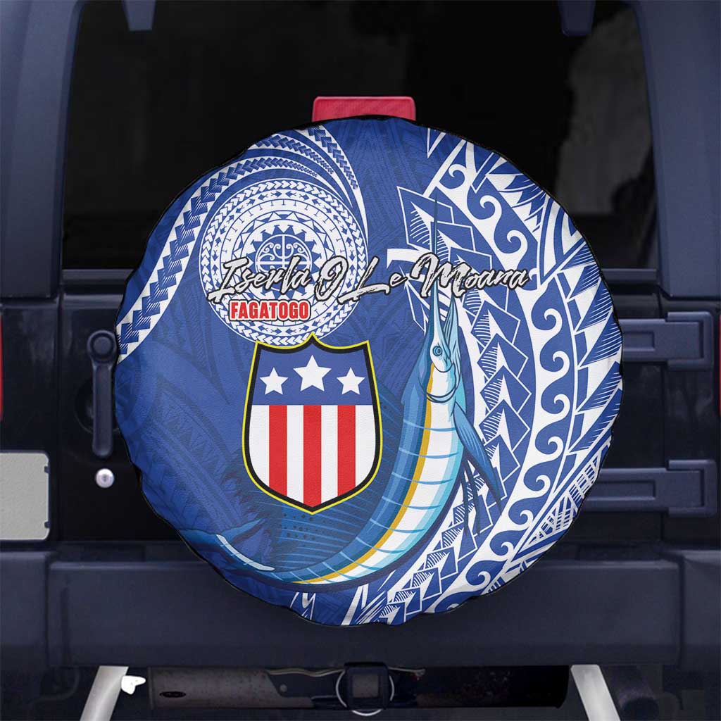 American Samoa Flag Day Spare Tire Cover Fautasi Race Fagatogo-Iseula O Le Moana Sailfish Tribal Style LT03 No hole Multicolor - Polynesian Pride