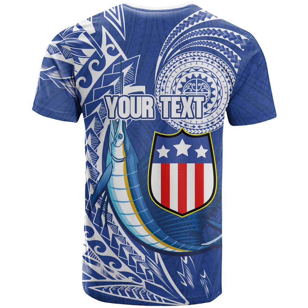 Personalised American Samoa Flag Day T Shirt Fautasi Race Fagatogo-Iseula O Le Moana Sailfish Tribal Style LT03 - Polynesian Pride