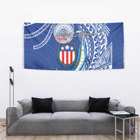 American Samoa Flag Day Tapestry Fautasi Race Fagatogo-Iseula O Le Moana Sailfish Tribal Style LT03 - Polynesian Pride