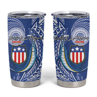 American Samoa Flag Day Tumbler Cup Fautasi Race Fagatogo-Iseula O Le Moana Sailfish Tribal Style LT03 Multicolor - Polynesian Pride