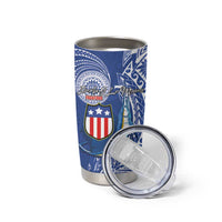 American Samoa Flag Day Tumbler Cup Fautasi Race Fagatogo-Iseula O Le Moana Sailfish Tribal Style LT03 - Polynesian Pride