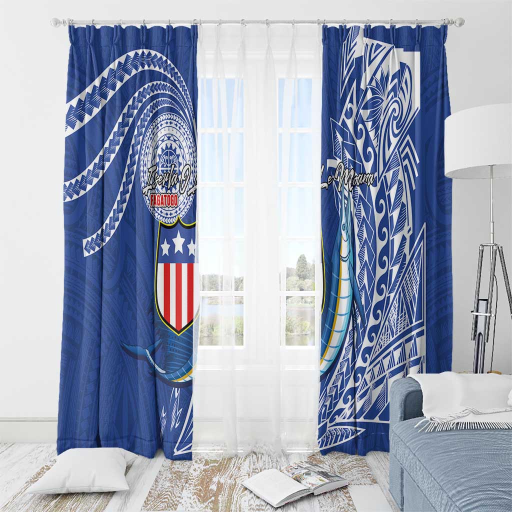 American Samoa Flag Day Window Curtain Fautasi Race Fagatogo-Iseula O Le Moana Sailfish Tribal Style LT03 - Polynesian Pride
