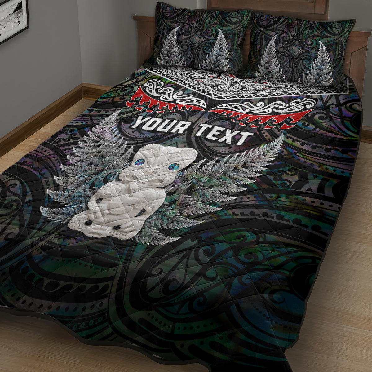New Zealand Hei Tiki Quilt Bed Set Maori Green Papua Shell Pattern LT03 - Polynesian Pride