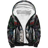 New Zealand Hei Tiki Sherpa Hoodie Maori Green Papua Shell Pattern LT03 Unisex Green - Polynesian Pride