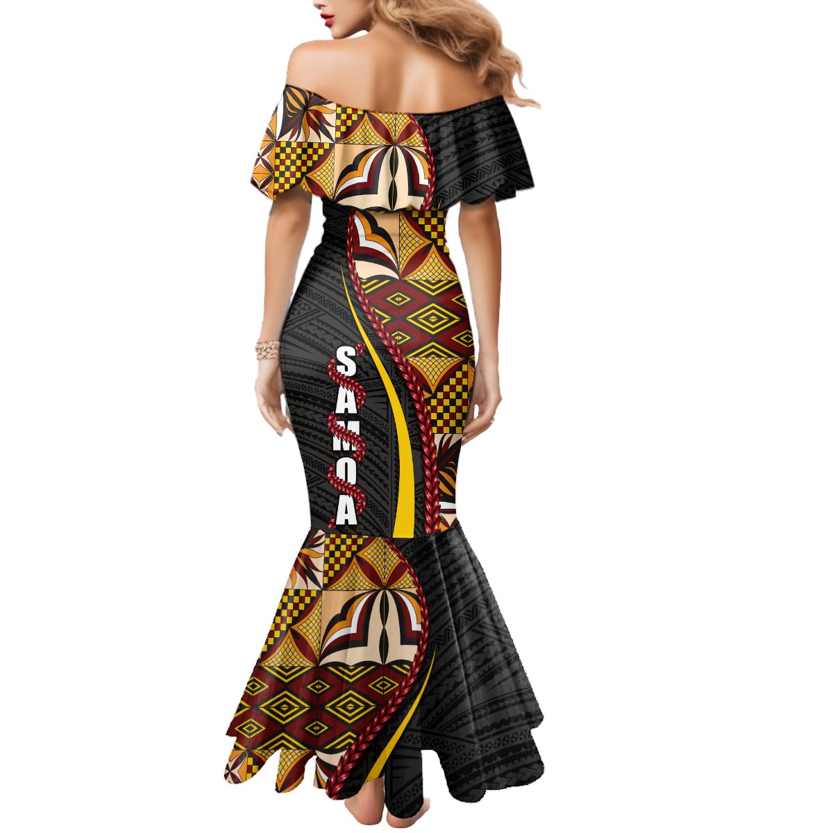 Samoa Siapo Ula Fala Mermaid Dress Polynesian Tribal Pattern LT03 - Polynesian Pride