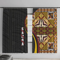 Samoa Siapo Ula Fala Window Curtain Polynesian Tribal Pattern LT03 With Hooks Black - Polynesian Pride