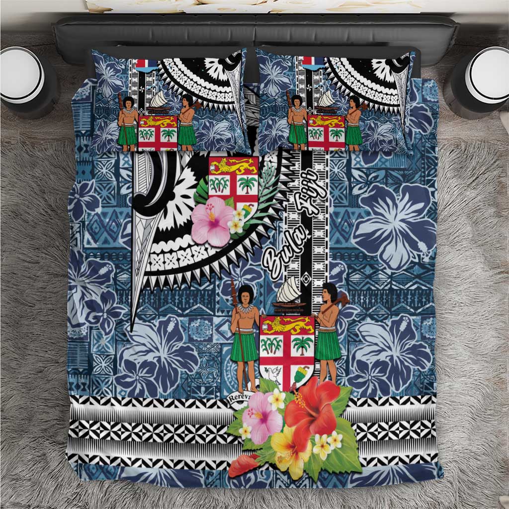 Fiji Day Bedding Set Traditional Tapa with Hibiscus and Emblems