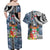 Fiji Day Couples Matching Off Shoulder Maxi Dress and Hawaiian Shirt Traditional Tapa with Hibiscus and Emblems
