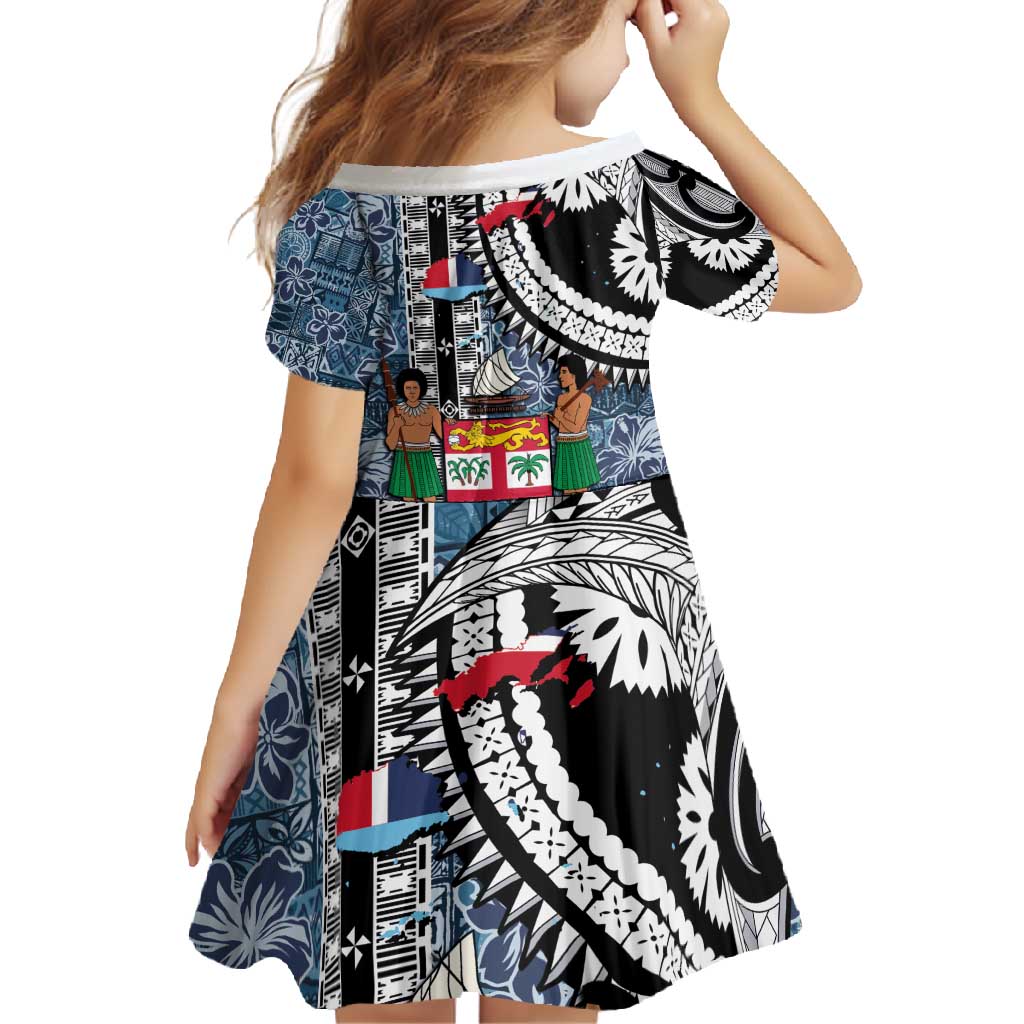 Fiji Day Family Matching Long Sleeve Bodycon Dress and Hawaiian Shirt Traditional Tapa with Hibiscus and Emblems LT03 - Polynesian Pride