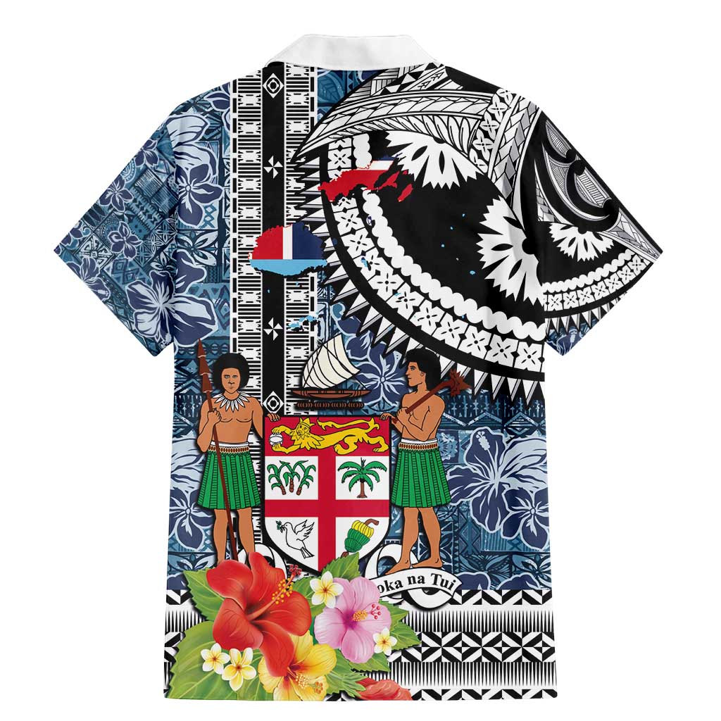 Fiji Day Family Matching Mermaid Dress and Hawaiian Shirt Traditional Tapa with Hibiscus and Emblems LT03 - Polynesian Pride