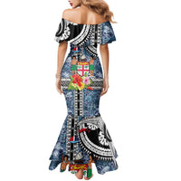 Fiji Day Family Matching Mermaid Dress and Hawaiian Shirt Traditional Tapa with Hibiscus and Emblems LT03 - Polynesian Pride