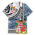 Fiji Day Family Matching Off Shoulder Maxi Dress and Hawaiian Shirt Traditional Tapa with Hibiscus and Emblems