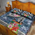 Fiji Day Quilt Bed Set Traditional Tapa with Hibiscus and Emblems
