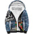 Fiji Day Sherpa Hoodie Traditional Tapa with Hibiscus and Emblems