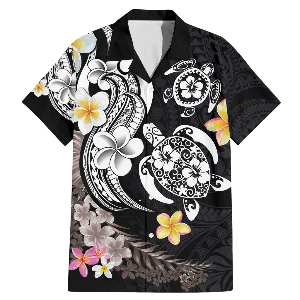 Hawaiian Tropical Plumeria Turtles Family Matching Mermaid Dress and Hawaiian Shirt Polynesian Art Tattoo LT03 Dad's Shirt - Short Sleeve - Polynesian Pride