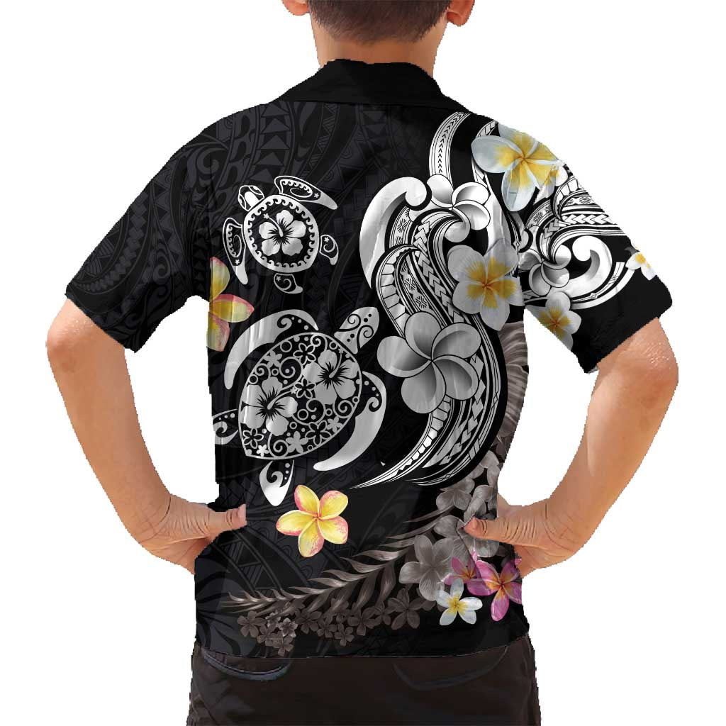 Hawaiian Tropical Plumeria Turtles Family Matching Off Shoulder Short Dress and Hawaiian Shirt Polynesian Art Tattoo LT03 - Polynesian Pride