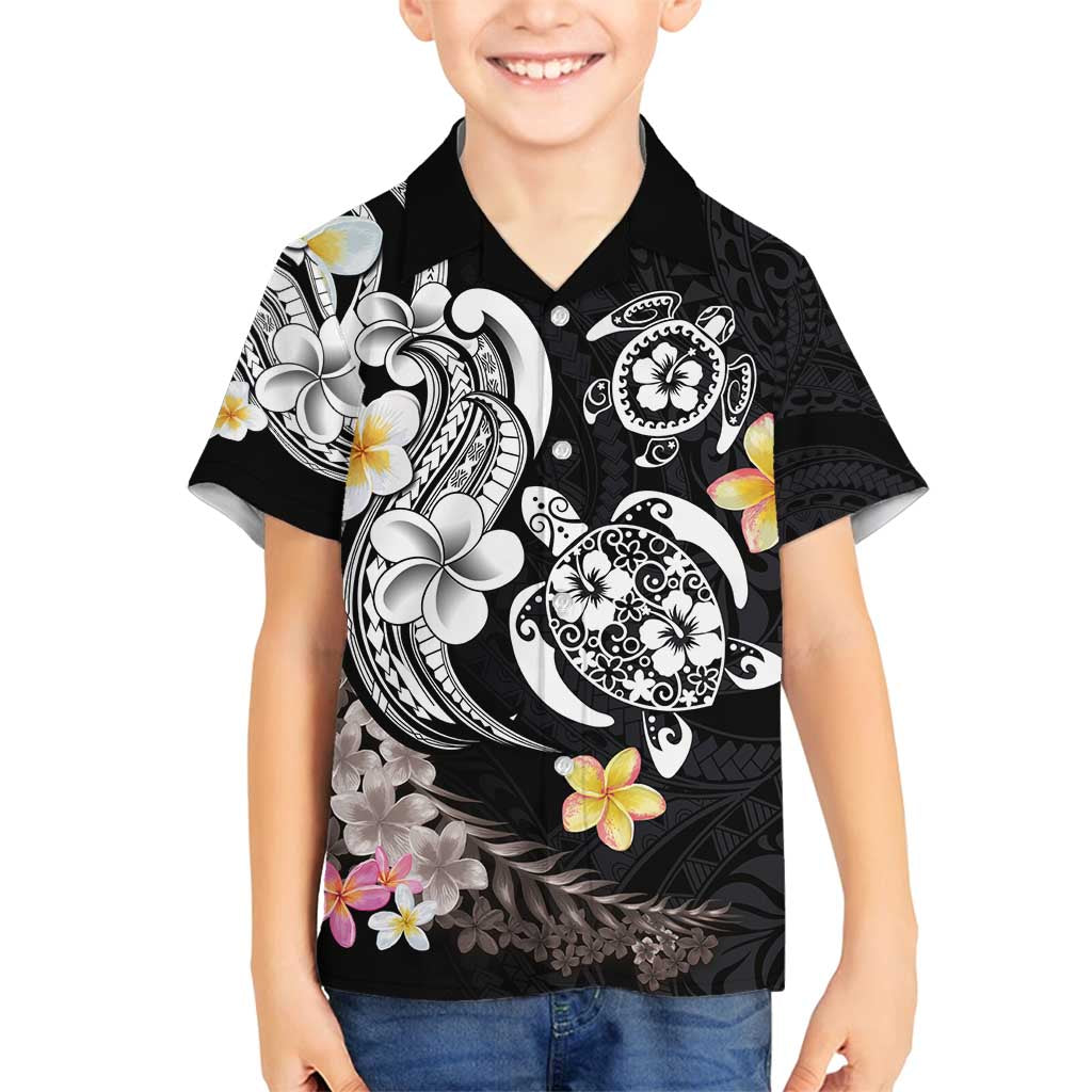 Hawaiian Tropical Plumeria Turtles Family Matching Summer Maxi Dress and Hawaiian Shirt Polynesian Art Tattoo LT03 Son's Shirt - Polynesian Pride
