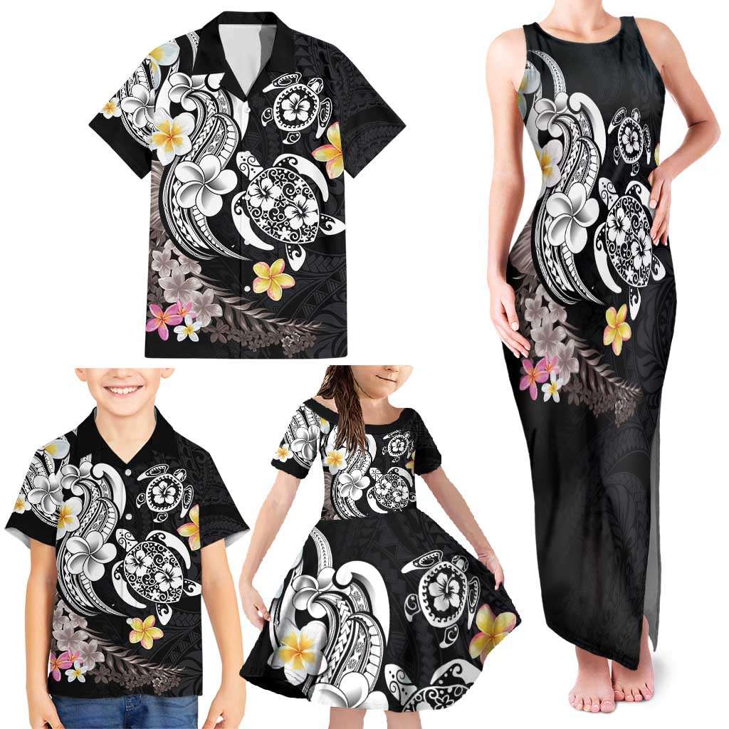 Hawaiian Tropical Plumeria Turtles Family Matching Tank Maxi Dress and Hawaiian Shirt Polynesian Art Tattoo LT03 - Polynesian Pride