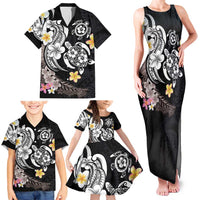Hawaiian Tropical Plumeria Turtles Family Matching Tank Maxi Dress and Hawaiian Shirt Polynesian Art Tattoo LT03 - Polynesian Pride