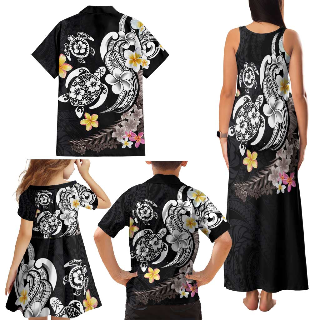 Hawaiian Tropical Plumeria Turtles Family Matching Tank Maxi Dress and Hawaiian Shirt Polynesian Art Tattoo LT03 - Polynesian Pride