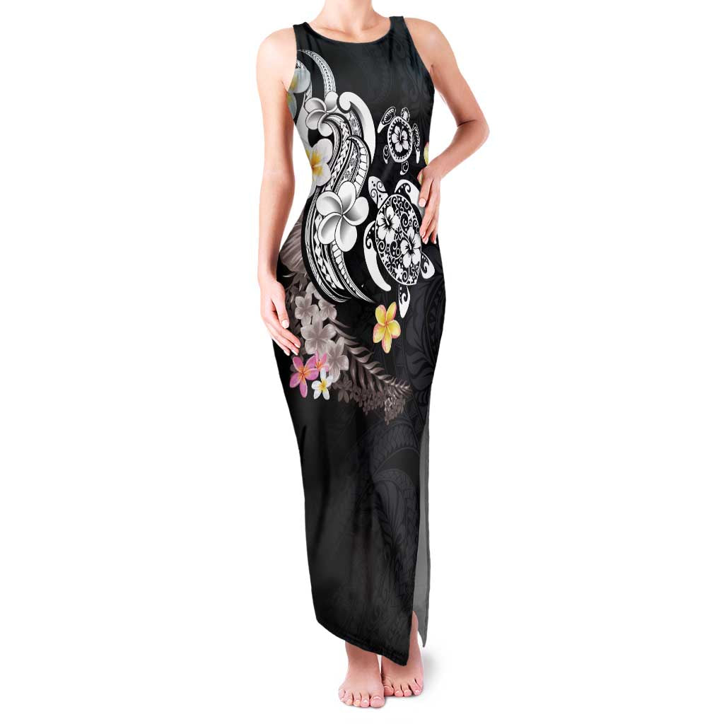 Hawaiian Tropical Plumeria Turtles Family Matching Tank Maxi Dress and Hawaiian Shirt Polynesian Art Tattoo LT03 Mom's Dress - Polynesian Pride