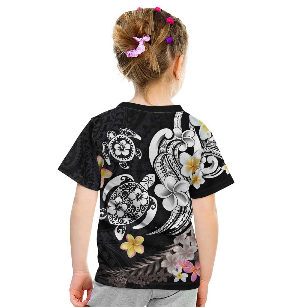 Hawaiian Tropical Plumeria Turtles Kid T Shirt Polynesian Art Tattoo