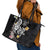 Hawaiian Tropical Plumeria Turtles Leather Tote Bag Polynesian Art Tattoo