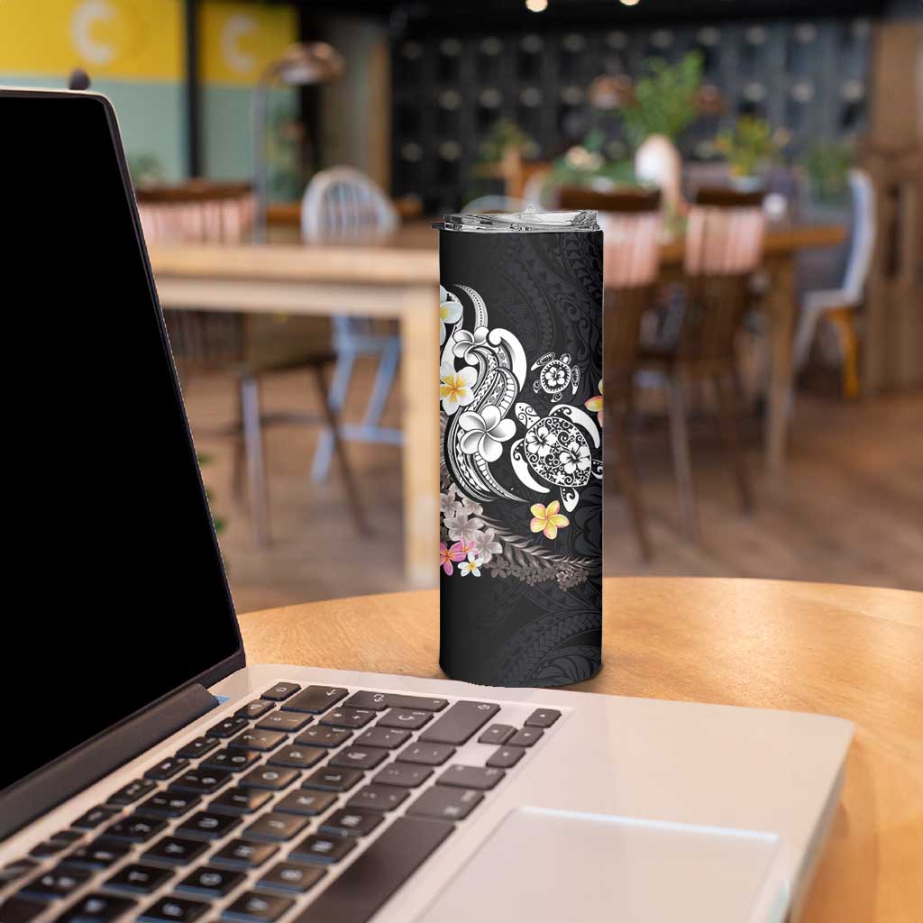 Hawaiian Tropical Plumeria Turtles Skinny Tumbler Polynesian Art Tattoo