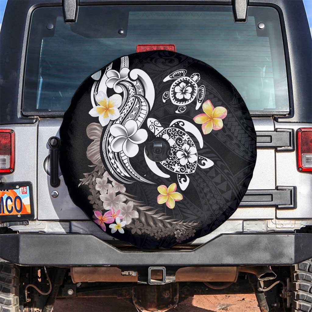 Hawaiian Tropical Plumeria Turtles Spare Tire Cover Polynesian Art Tattoo