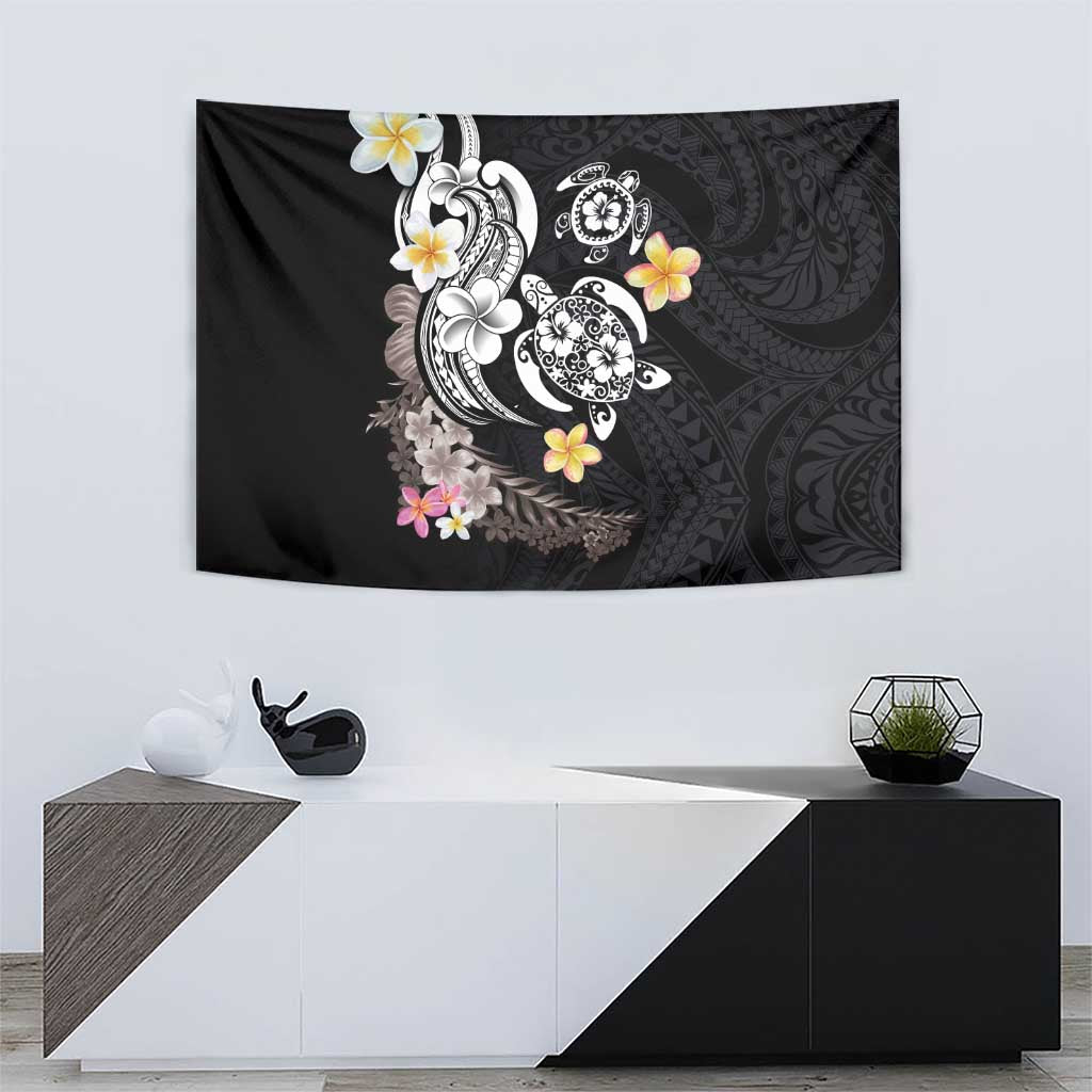 Hawaiian Tropical Plumeria Turtles Tapestry Polynesian Art Tattoo