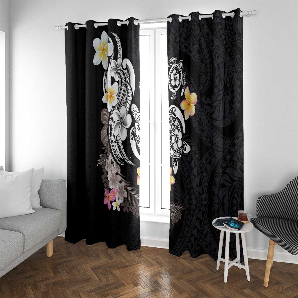Hawaiian Tropical Plumeria Turtles Window Curtain Polynesian Art Tattoo