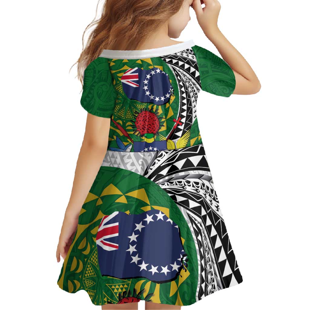 Cook Islands Independence Day Family Matching Off Shoulder Maxi Dress and Hawaiian Shirt National Flag and Emblem with Tatau Tattoo LT03 - Polynesian Pride
