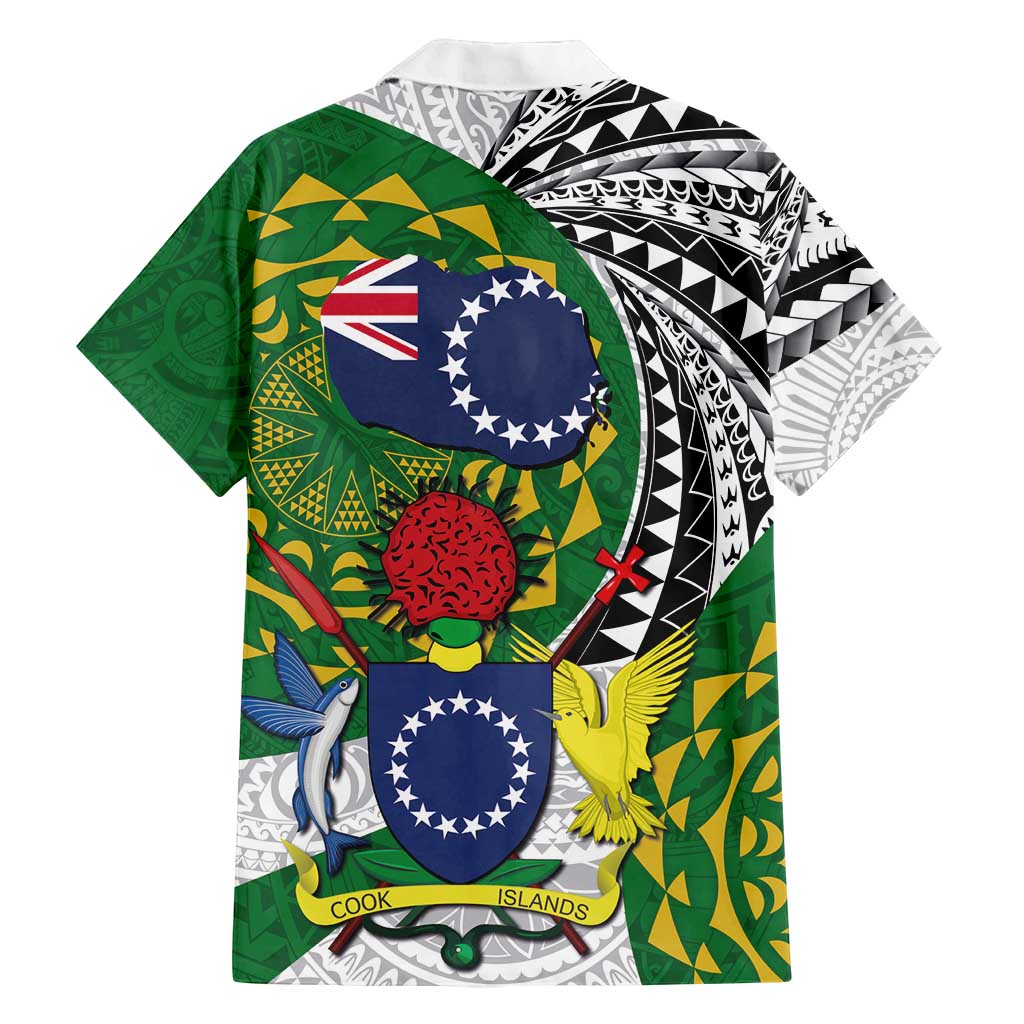 Cook Islands Independence Day Family Matching Summer Maxi Dress and Hawaiian Shirt National Flag and Emblem with Tatau Tattoo LT03 - Polynesian Pride
