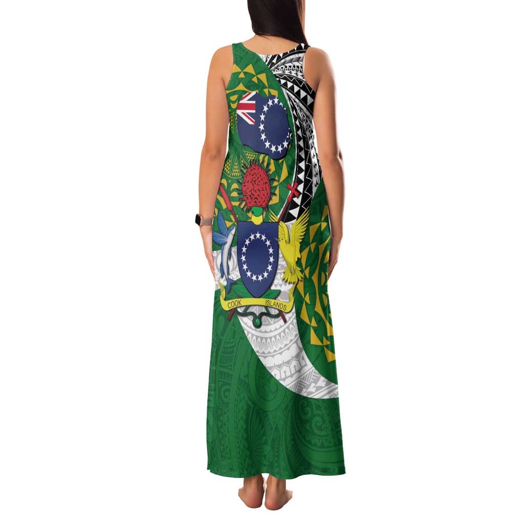 Cook Islands Independence Day Family Matching Tank Maxi Dress and Hawaiian Shirt National Flag and Emblem with Tatau Tattoo LT03 - Polynesian Pride