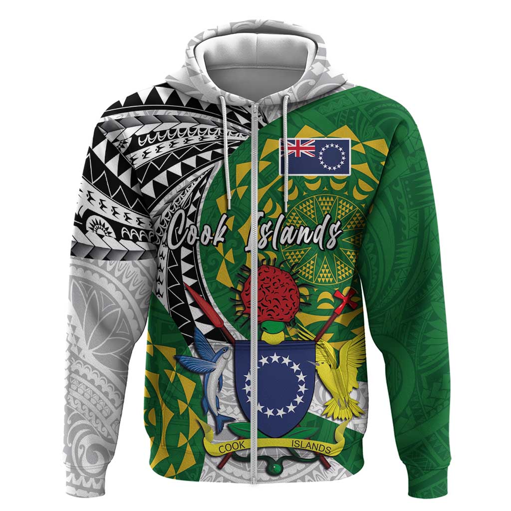 Cook Islands Independence Day Hoodie National Flag and Emblem with Tatau Tattoo