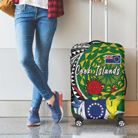 Cook Islands Independence Day Luggage Cover National Flag and Emblem with Tatau Tattoo