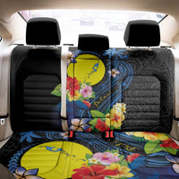 Palau Independence Day Back Car Seat Cover Melanesian Tattoo with Hibiscus LT03 - Polynesian Pride