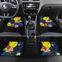 Palau Independence Day Car Mats Melanesian Tattoo with Hibiscus LT03 Set 4pcs - Polynesian Pride