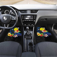 Palau Independence Day Car Mats Melanesian Tattoo with Hibiscus LT03 Set 2pcs - Front - Polynesian Pride