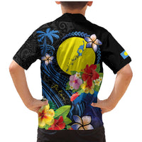 Palau Independence Day Family Matching Mermaid Dress and Hawaiian Shirt Melanesian Tattoo with Hibiscus LT03 - Polynesian Pride