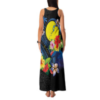 Palau Independence Day Family Matching Tank Maxi Dress and Hawaiian Shirt Melanesian Tattoo with Hibiscus LT03 - Polynesian Pride