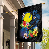 Palau Independence Day Garden Flag Melanesian Tattoo with Hibiscus LT03 House Flag - Polynesian Pride