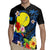 Palau Independence Day Rugby Jersey Melanesian Tattoo with Hibiscus