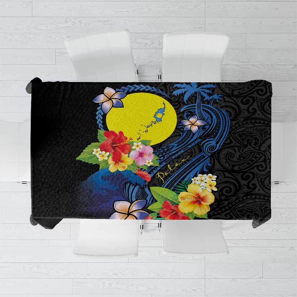 Palau Independence Day Tablecloth Melanesian Tattoo with Hibiscus LT03 - Polynesian Pride