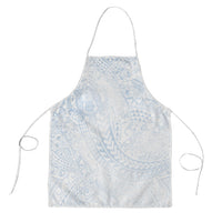 Hawaiian Turtles and Leis Apron Tribal Kakau Pattern Airy White Blue Cloud Vibe