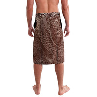 Hawaiian Turtles and Leis Lavalava Tribal Kakau Pattern Mocha Mousse Color