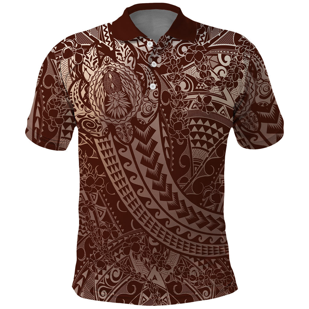 Hawaiian Turtles and Leis Polo Shirt Tribal Kakau Pattern Mocha Mousse Color LT03 Mocha Mousse - Polynesian Pride