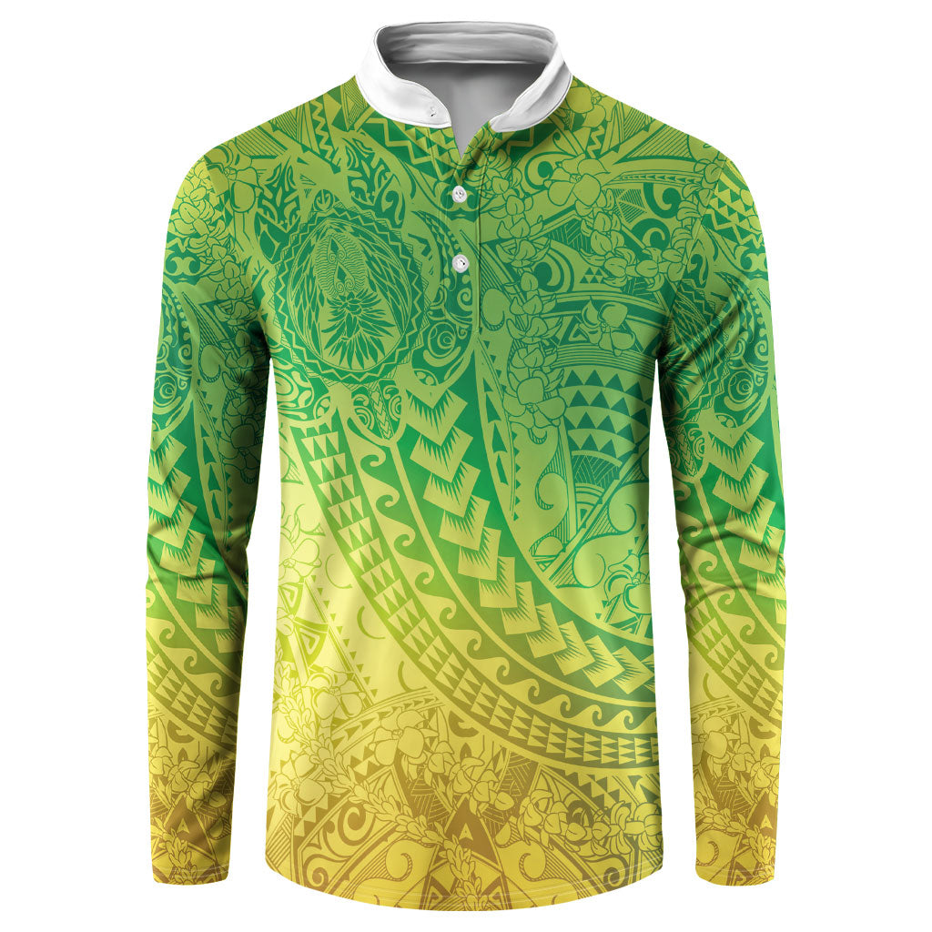 Hawaiian Turtles and Leis Button Sweatshirt Tribal Kakau Pattern Fresh Summer Vibe