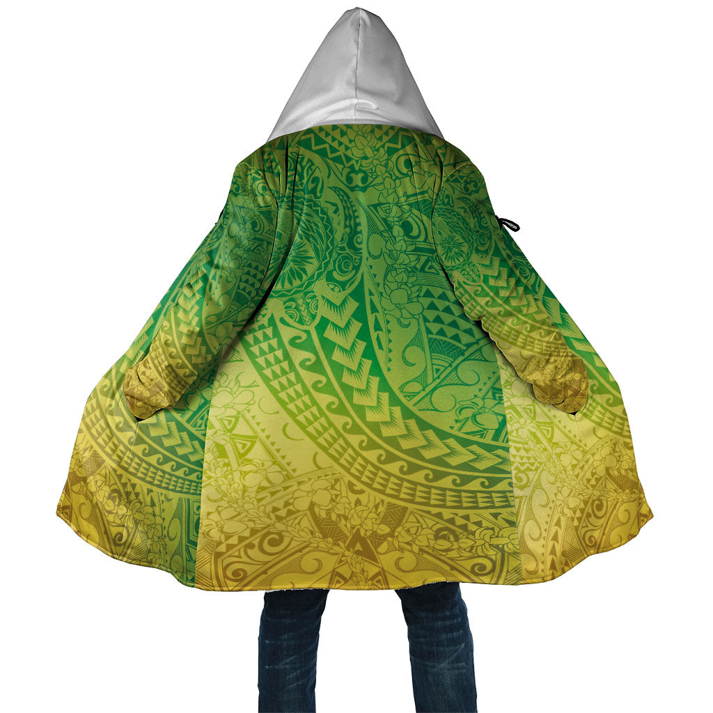 Hawaiian Turtles and Leis Cloak Tribal Kakau Pattern Fresh Summer Vibe