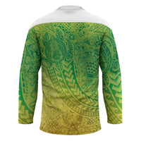Hawaiian Turtles and Leis Hockey Jersey Tribal Kakau Pattern Fresh Summer Vibe
